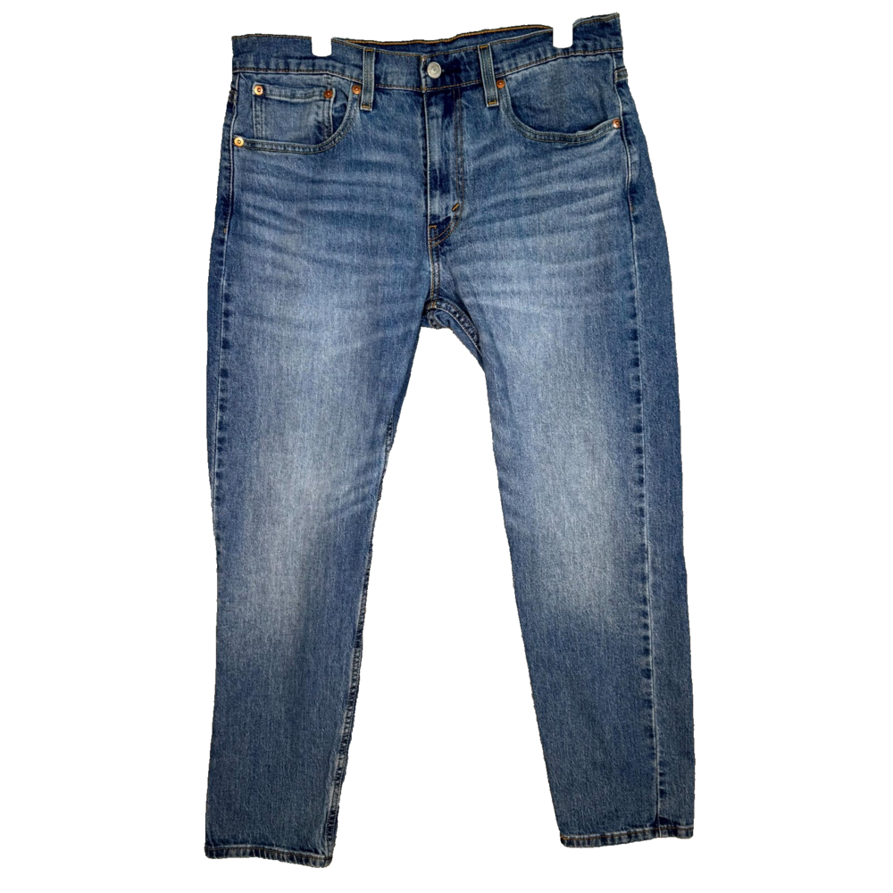 Levi’s Men’s Jeans 32x30 502 Blue Denim Tapered Straight Stretch Mid Rise